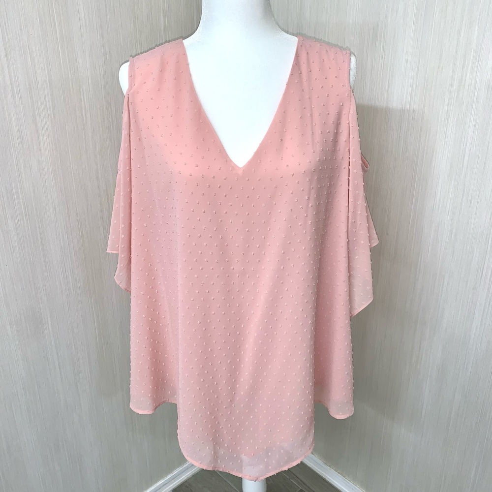 🌺 Sheer Blouse with Lining - Cutout Shoulders and Cutout Back - NTW